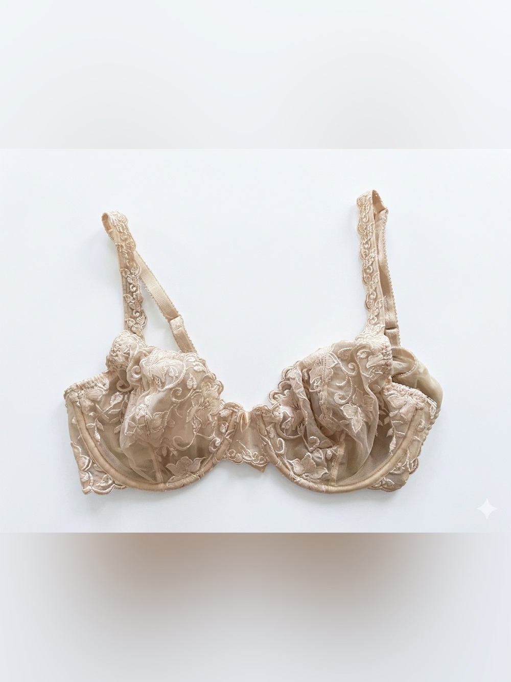 Victorias Secret bra 36C (lg B)  Nude-sheer embroidery